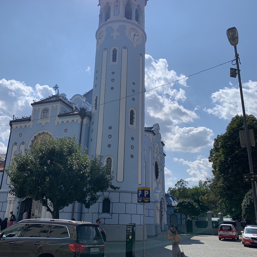 A blue church, advised to visit from the Bratislava travel guide