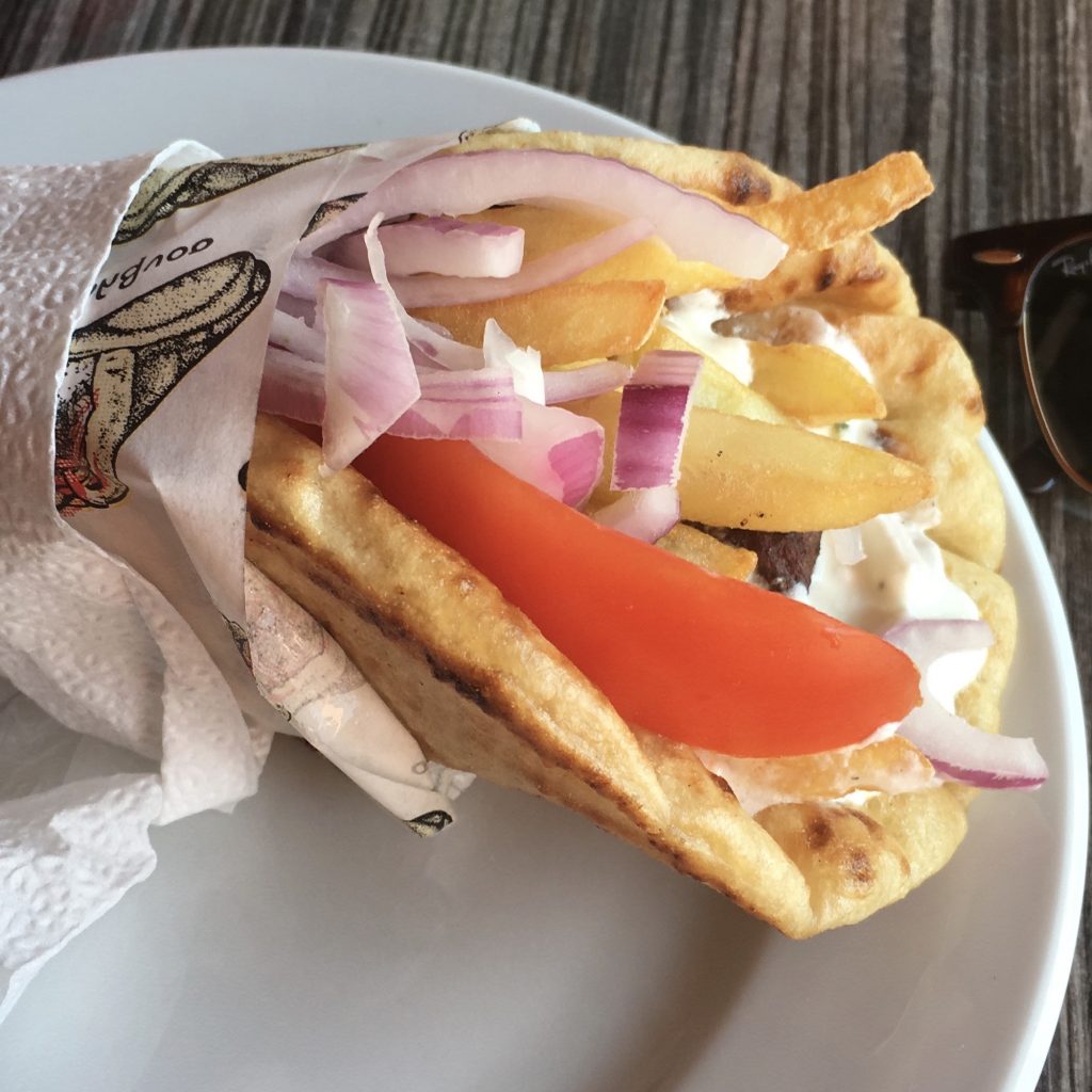 Pitta Gyros, part of the lassi, kefalonia guide