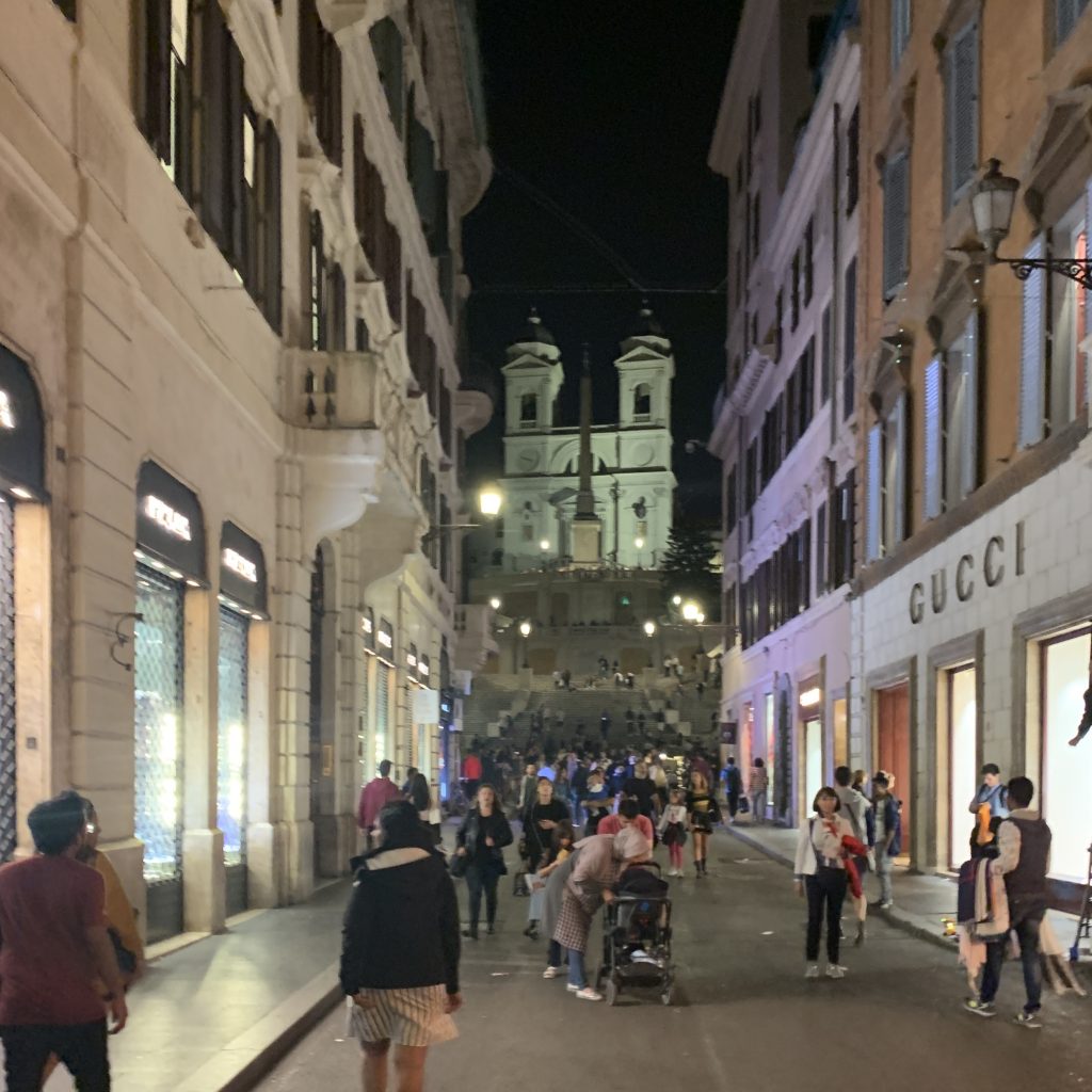 Spanish Steps at night time