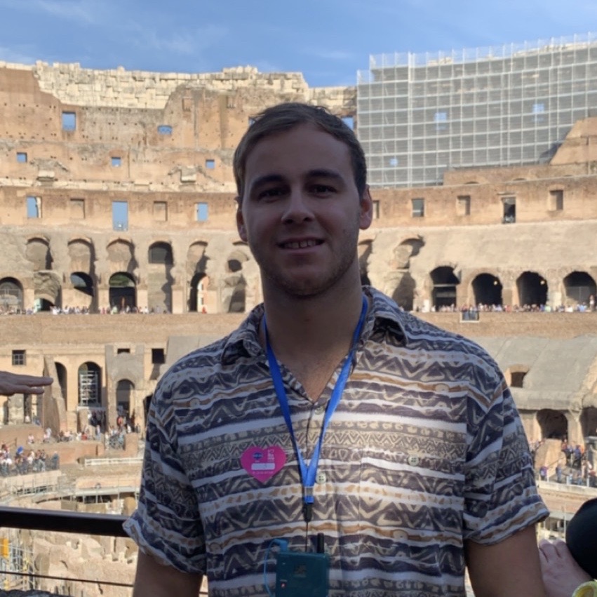 A man inside the Colosseum