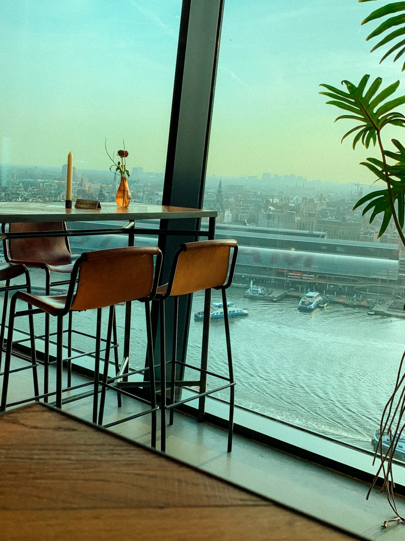 A restaurant with a view of Amsterdam. Things to do in Amsterdam.