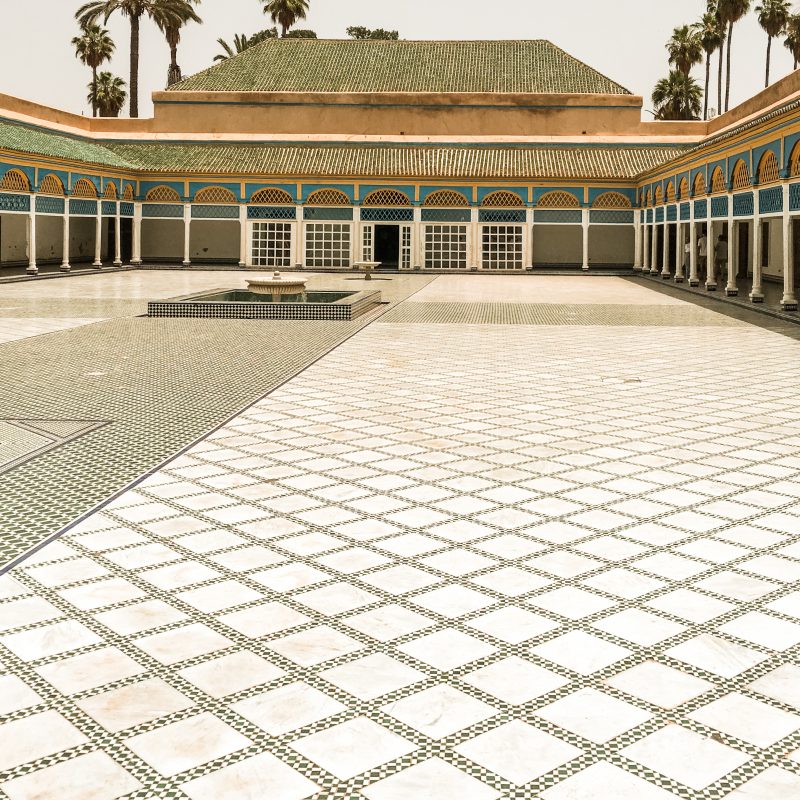 Bahia Palace courtyard. Part of the Morocco travel guide.