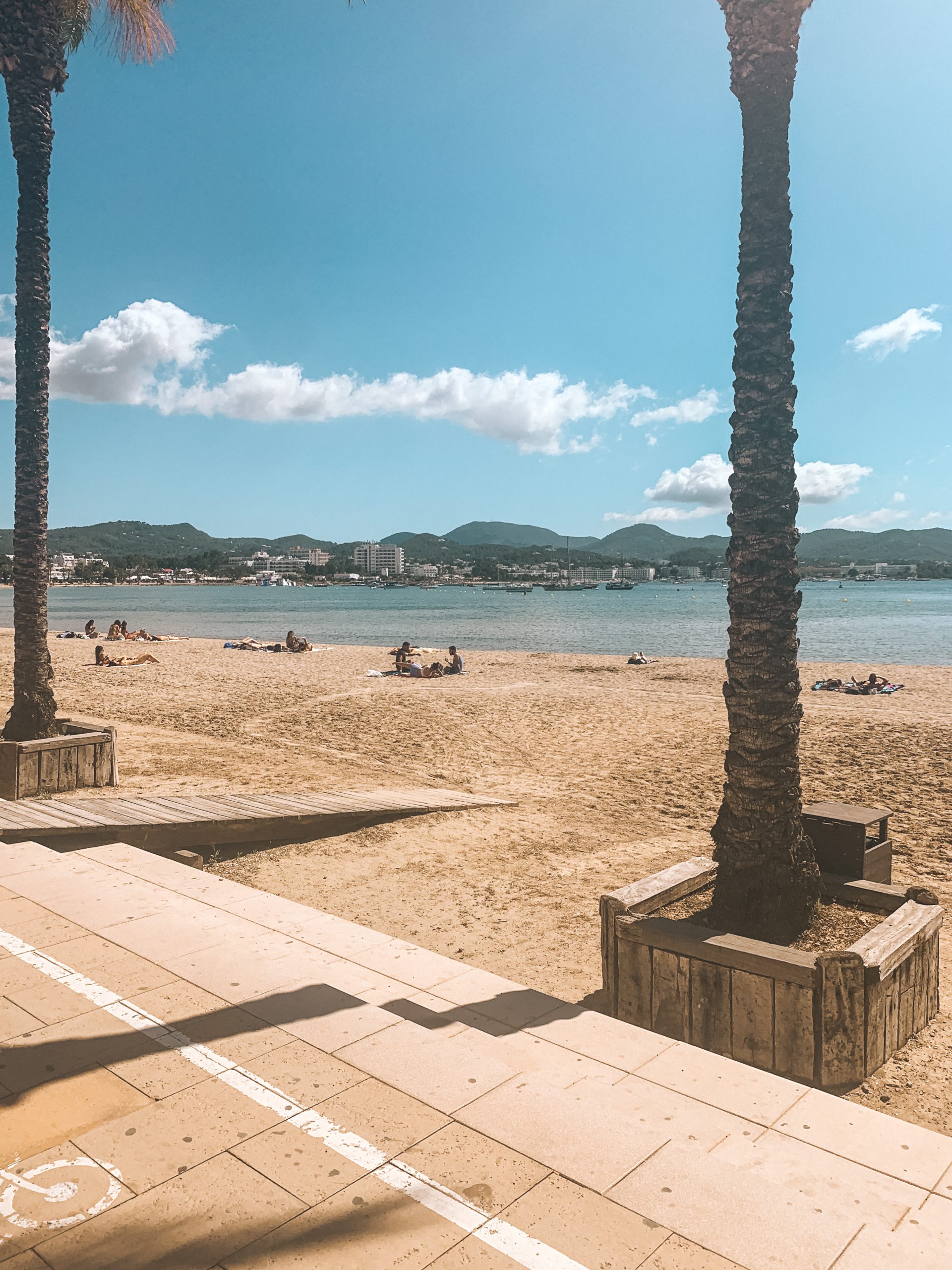 Promenade in San Antonio where you can see the ocean. What to do in Ibiza on a budget.