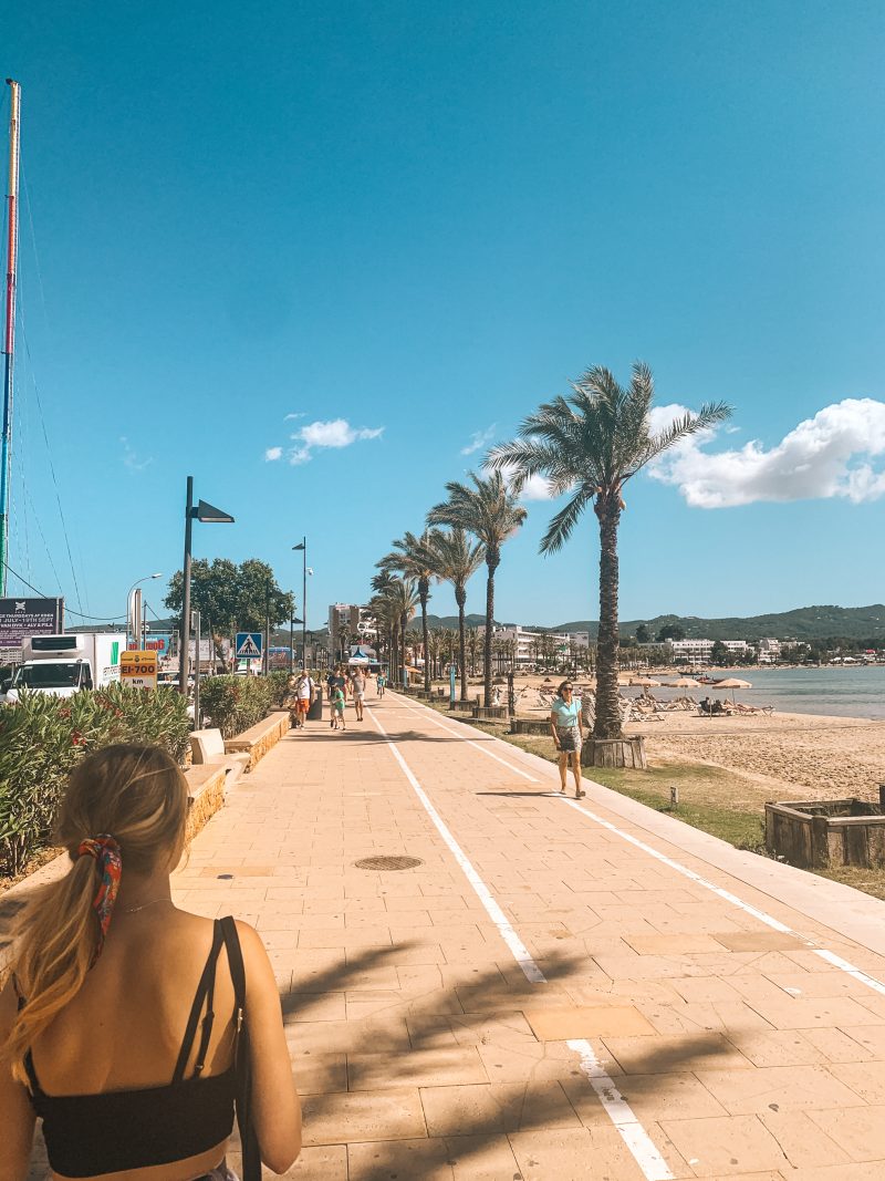 Promenade in San Antonio. Things to do in Ibiza on a budget.