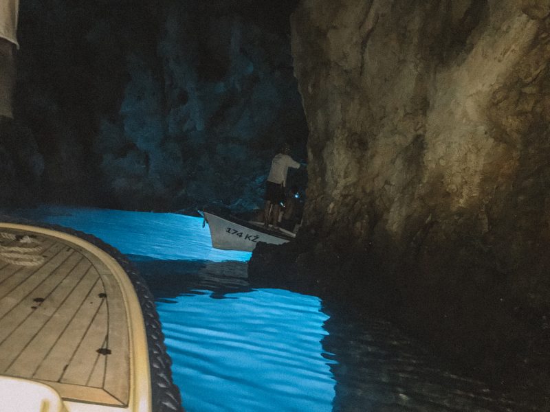 Two boats going around a cave. Things to do in Hvar