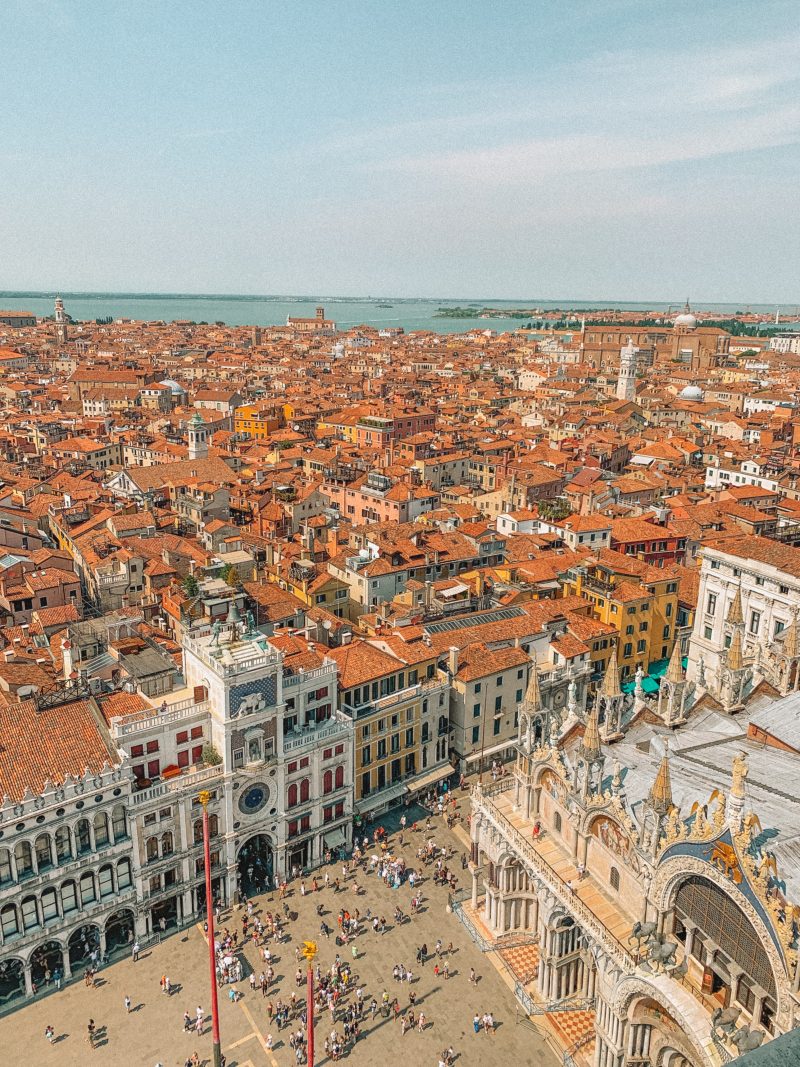 Campanile di San Marco Aerial view of city. Venice in a day