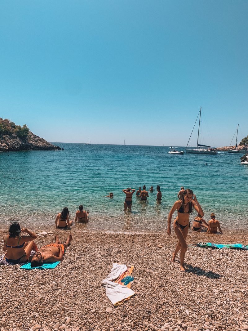 Best beaches in Hvar, Dubovika. A pebble beach with turquoise water