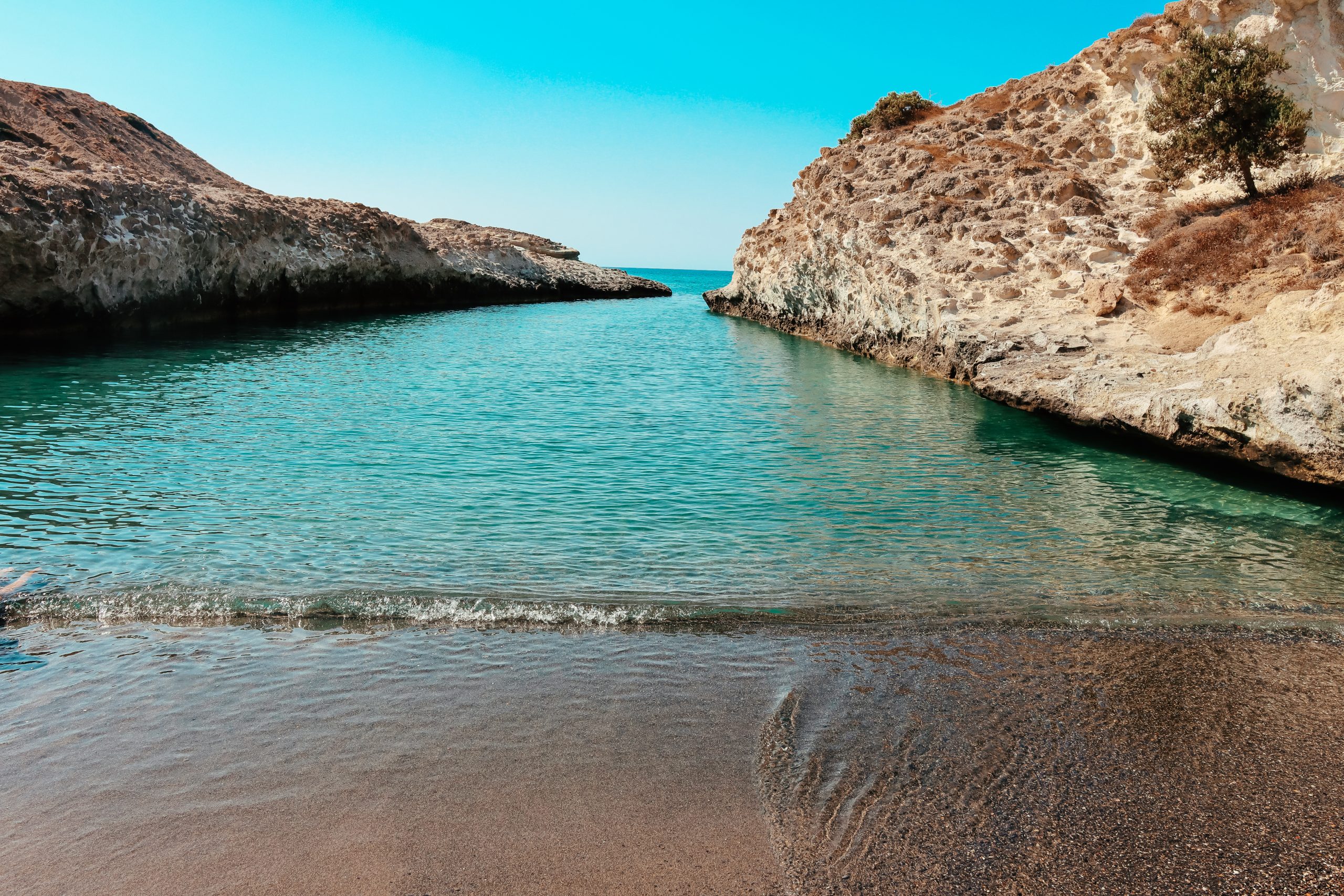 Kapros sandy beach. Best beaches in Milos
