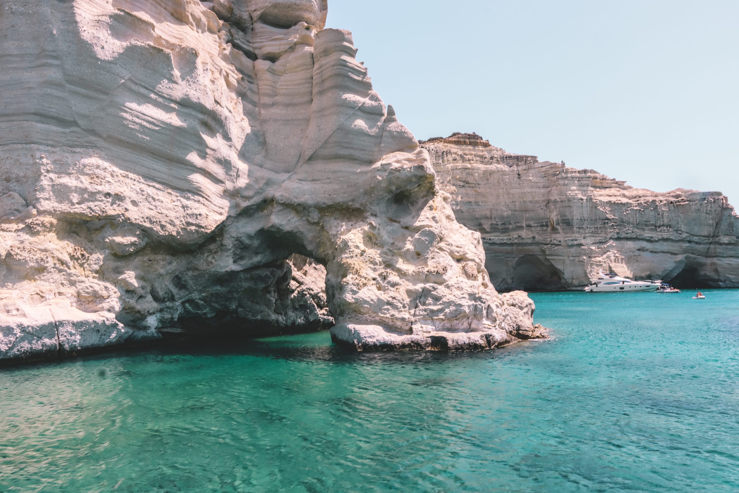 Kleftiko caves surrounded by clear water. What to do in Milos