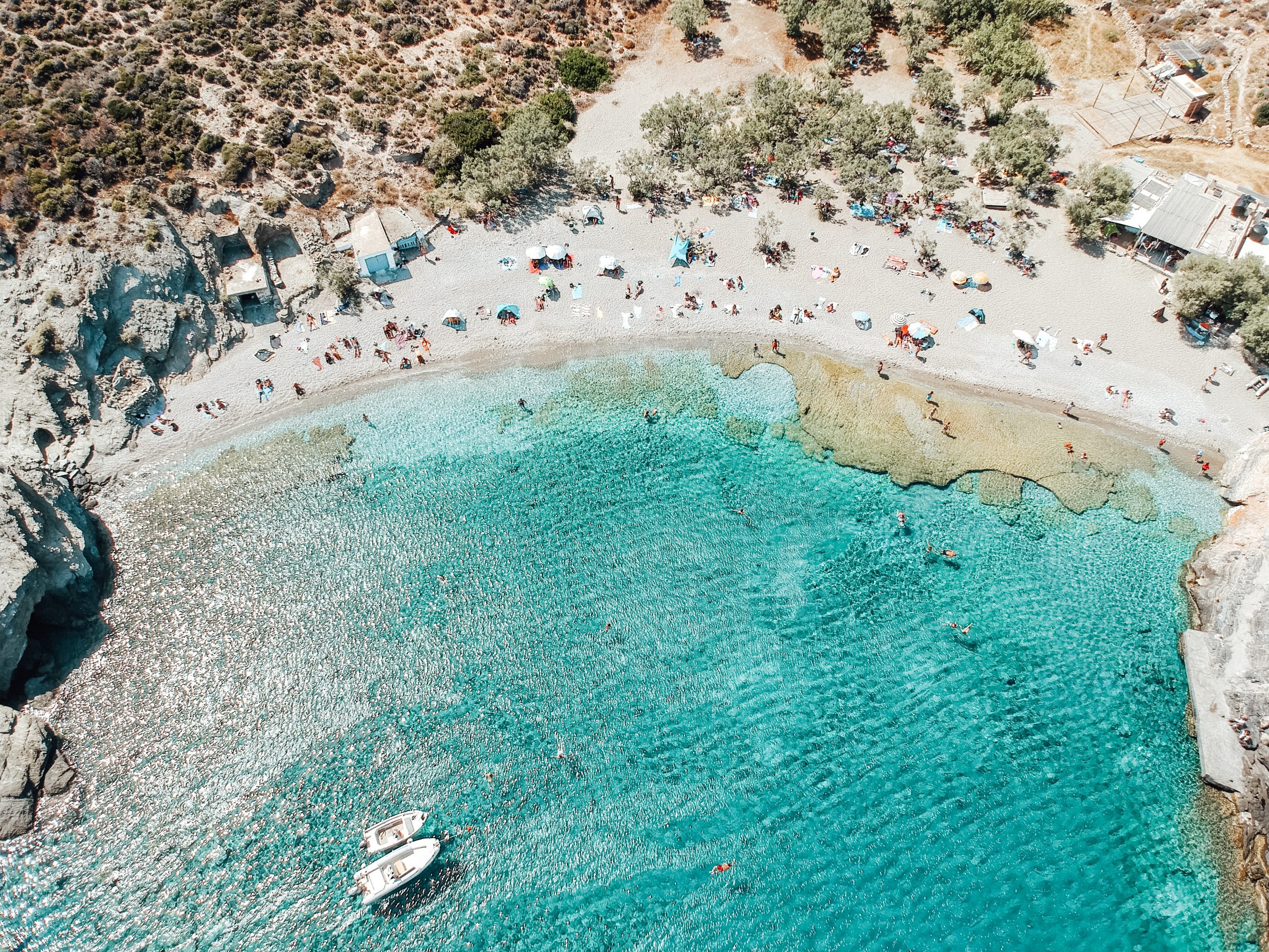 Agios Nikolaos beach from above. Things to do in Folegandros