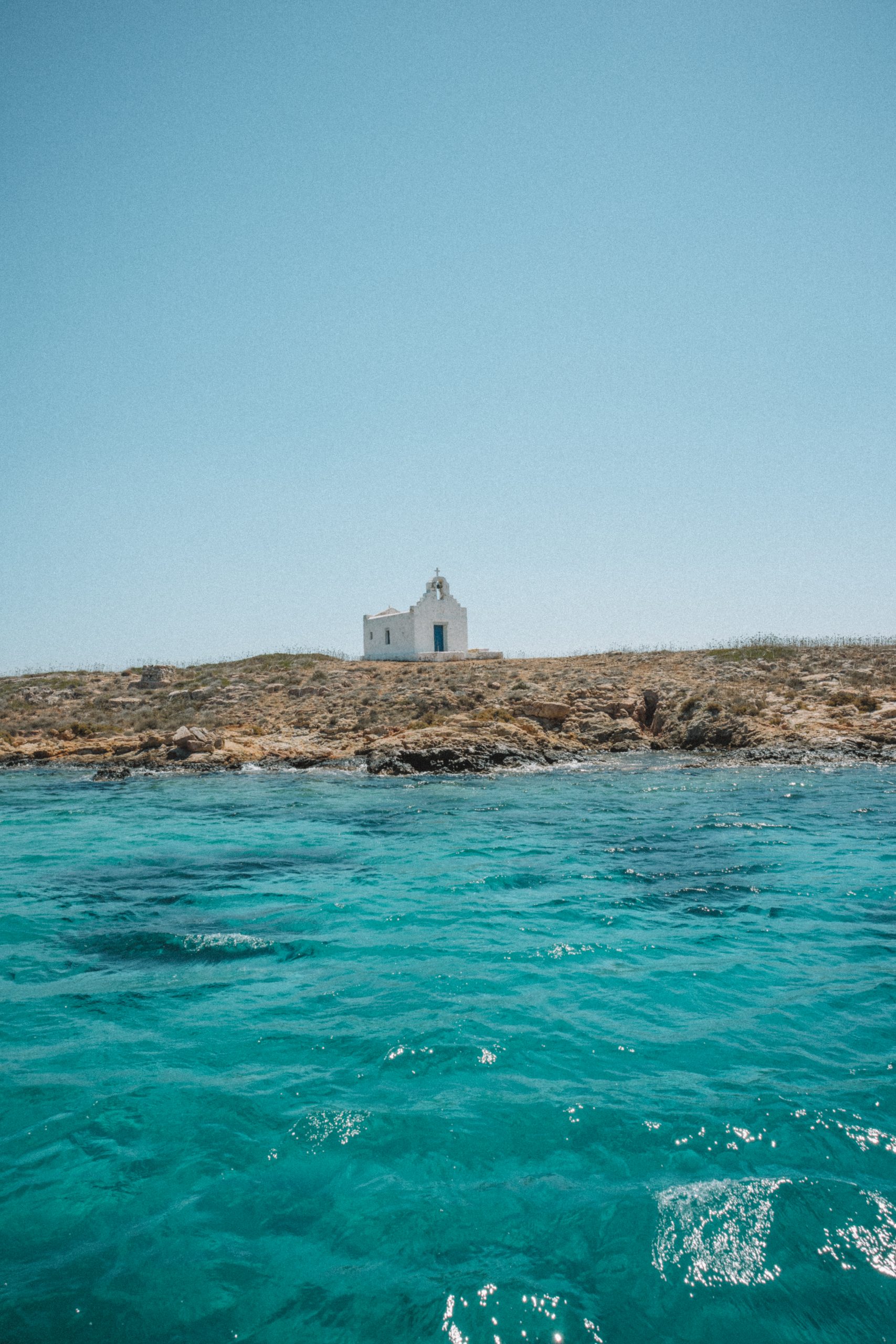 A church on rocks in the sea. Things to see in Paros