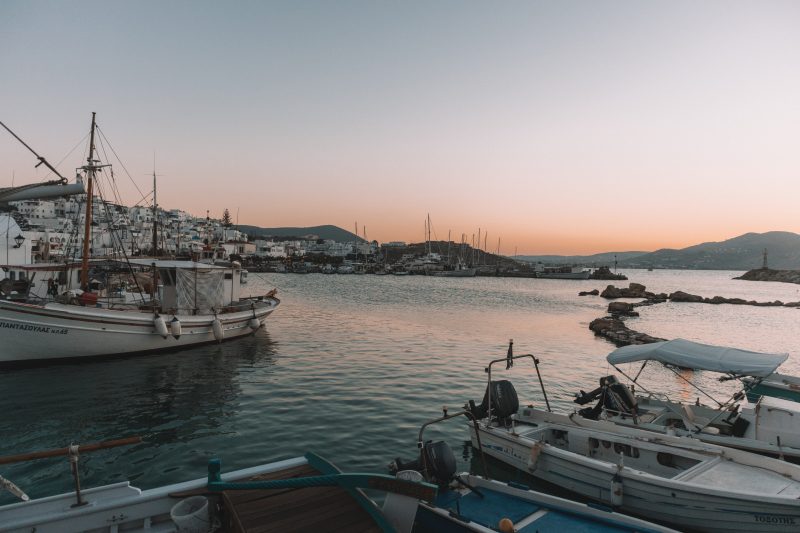 Boats docked at Naoussa in Paros. Paros travel blog