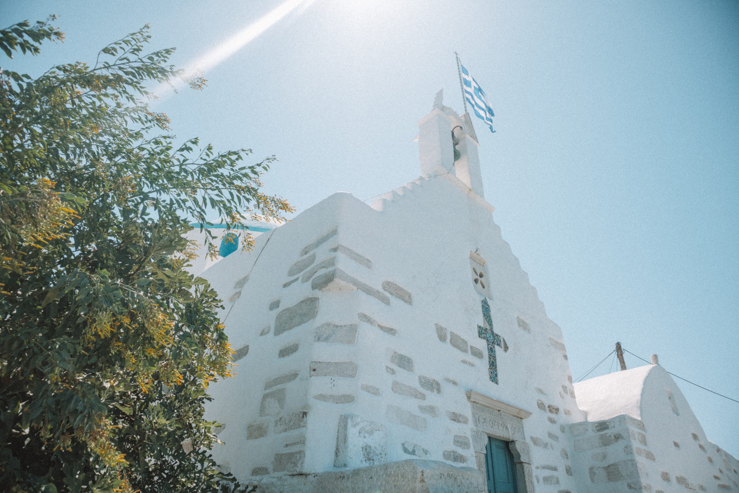 A whitewashed church in Parikia, Paros