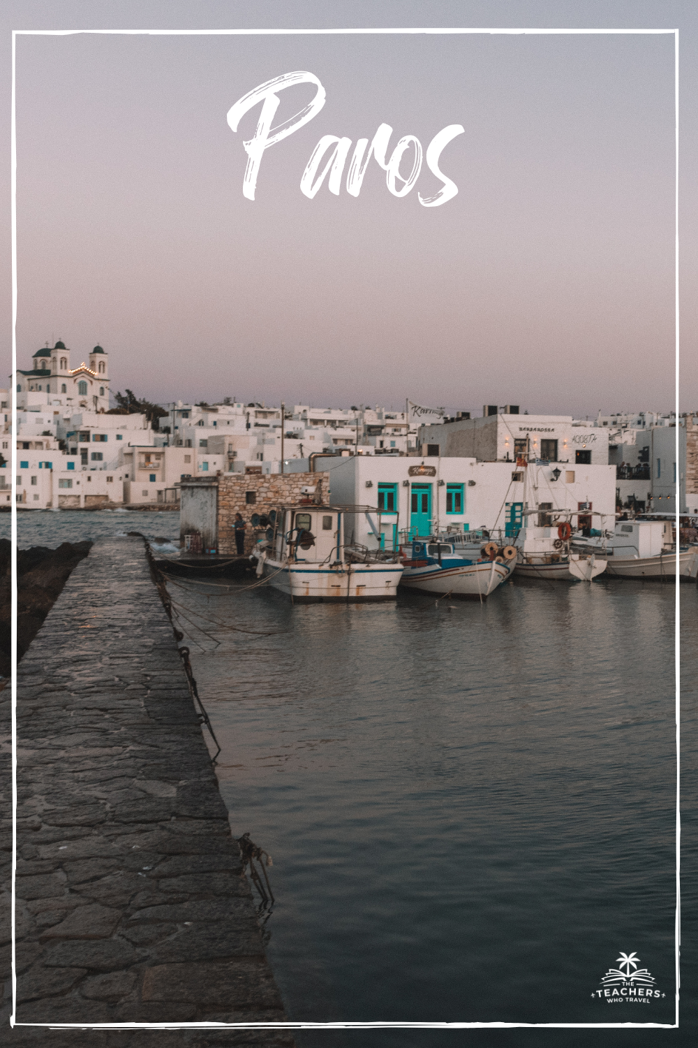 Paros harbour during sunset. Things to do in Paros